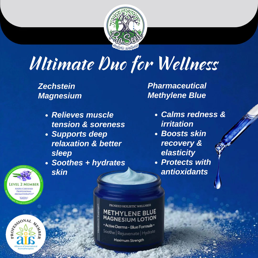 Methylene Blue Magnesium Lotion | All-Natural - VEGAN | Handmade Fresh | 2oz