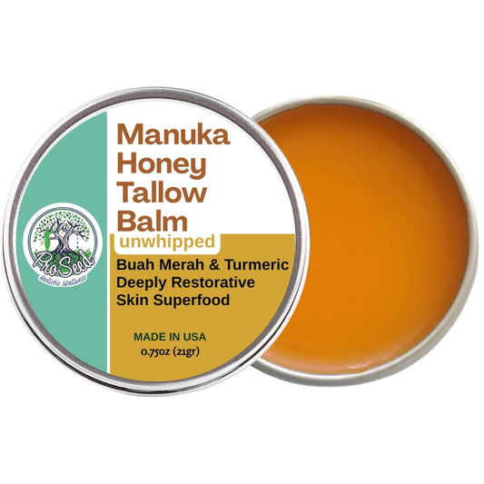 ProSeed Manuka Honey Unwhipped Tallow Balm – Handmade Grass-Fed Beef Moisturizer with Frankincense,