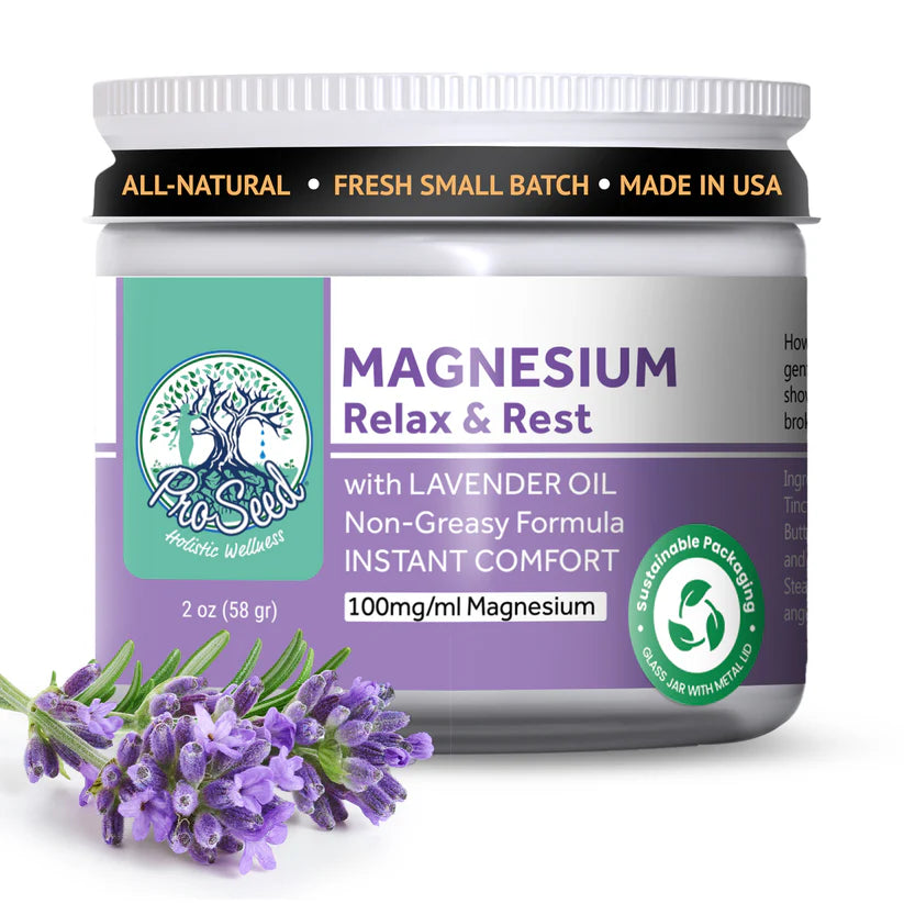 Lavender Magnesium Lotion | All-Natural - VEGAN | Handmade Fresh | KID SAFE | 2oz